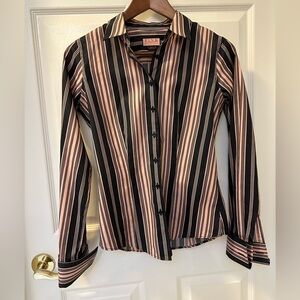 Thomas Pink | Jermyn Street London Classic Blouse | Pink & Black Stripe | Size 4